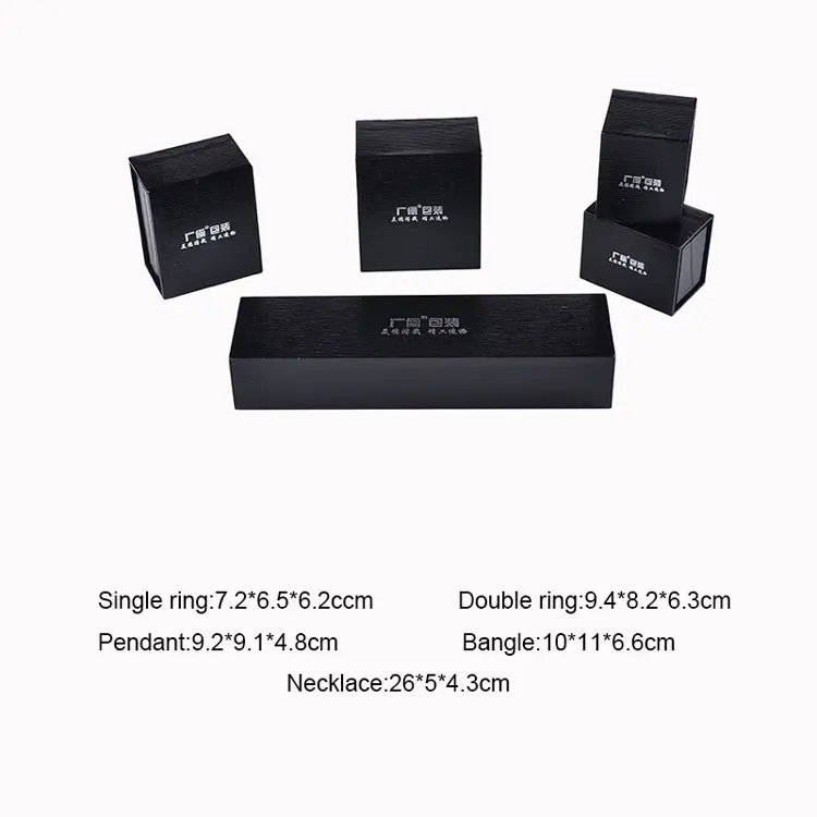 luxury custom logo black ring packaging boxes drawer jewelry box