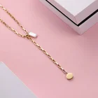 Pearl Necklaces 14k Gold Plating Stainless Steel Natural Mother Of Pearl Necklaces P193032
