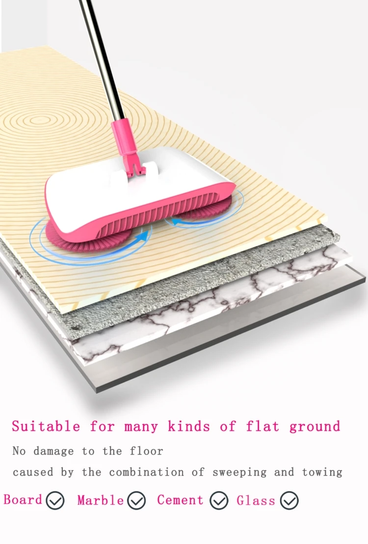 2020 New Product  360 Degree Rotary Home Use Magic Cordless Spin Broom Hand Push Spin Broom