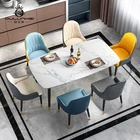 Italian simple style dining table and chair combination modern nordic light luxury marble household dining table