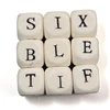 100 PCS 10*10mm Natural Color Alphabet Letter Cube Square Shape Beech Wood Loose Beads