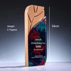 Wooden Trophy Trophy Trophy Plaque Custom Wood Block Award Plaque Crystal Wooden Trophy