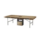 Industrial loft office furniture open office 4-seat wooden workstation desk