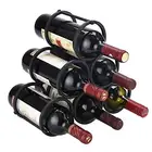 6 Bottles Metal Wine Rack Free Standing Countertop Storage Holders Decorative Tabletop Bottle Holders