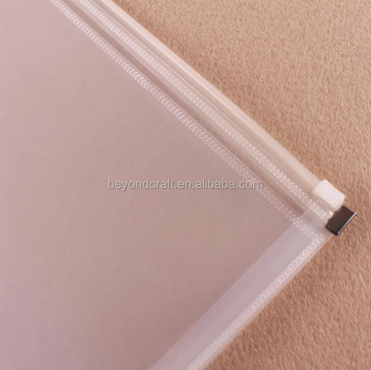 A4 Size Foldable Clear Poly Pp Zipper Lock File Folder Plastic