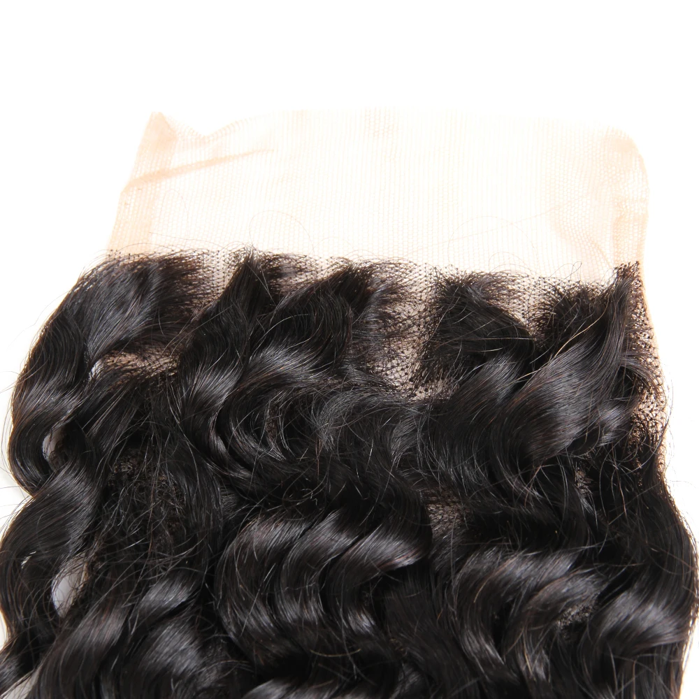 6A cheap deep wave brazilian human hair 4*4 lace closure