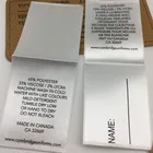 Custom Design Logo woven edge single face Satin Tape flexo Printed wash care label for clothing