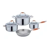 Professional 7 pcs 3 ply Surgical Stainless Steel Cooking Pot Set Non Stick Cookware