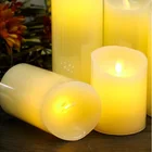Battery Light Remote Control 3 Pack Battery Operated LED Decorative Flameless Candles Flickering Light With Remote Control