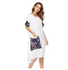 2019 spring style Bohemian street hipster jewelry women's dress with round collar and irregular skirt and dress