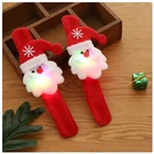 Toy Santa Snowman Luminous LED Hand Circle Christmas Children Gift Hand Slap Clap Bracelet Toy