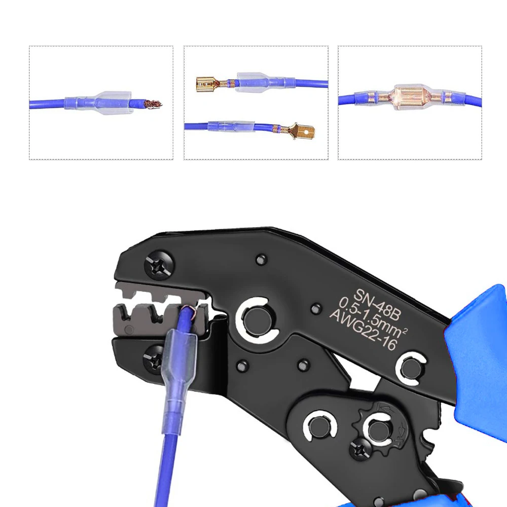 Thiết Bị Đầu Cuối Dây Crimping Kìm Công Cụ AWG26-16 270 Cái 2.8Mm 4.8Mm 6.3Mm Nam Nữ Dây Spade Kết Nối Thiết Bị Đầu Cuối Crimper Kit