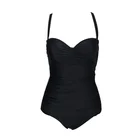 Female One piece tummy control plus size double layer underwire swimsuits pure color bathing suits