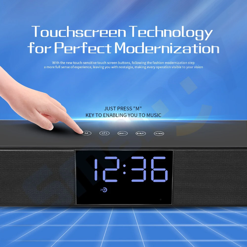 GAS-8010 Wireless Bluetooth Speaker Soundbar TV 10W Portable Mini Sound Box Music Loudspeaker Home theater Alarm AUX Radio FM - ANKUX.COM