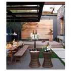 outdoor party table rattan handmade cooler table