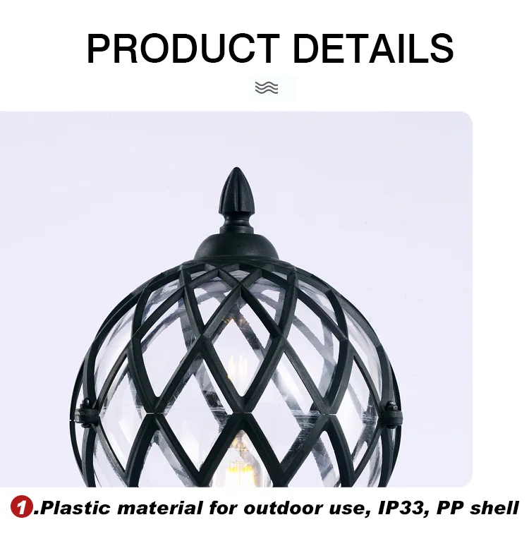 High Quality Gate Garden Lighting Waterproof Energy Saving Pillar Lights For Outdoor