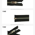 brand 3# metal open end antique brass teeth zipper reversible for coat garments roll zipper