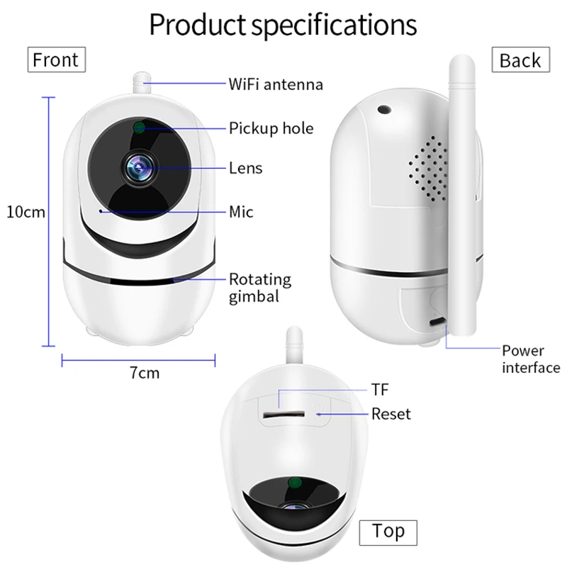 Baby Camera Monitor WiFi CCTV IP Cameras Wireless CCTV Camera Video Baby Monitor For Pet Baby Home Security With Two Way Audio
