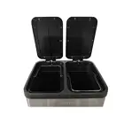 Garbage Classification Two Barrel Independent Sorting Stainless Pedal Trash Can With Handle