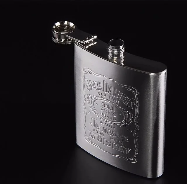 stainless steel hip flask flagon whiskey wine pot bottle