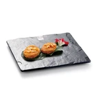 Black Stone Plates Stone Plate Custom Matte Black Melamine Japanese Restaurant Stone Dinner Plates