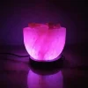 Fire Bowl USB Himalayan Crystal Rock Salt Lamp with Wooden Base In Multiple Colors