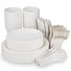 MyMoonPie biodegradable 100% compost sugarcane bagasse party supplies paper plates set