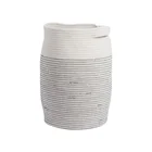 handmade braided large baby Woven cotton rope toy storage laundry basket with handles