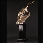 home decorative metal ornament animal leopard statue brass sculpture