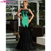 Customized business elegant modest dress mermaid green evening gown