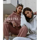 2020 autumn winter jogger jumper Gym Custom Workout velvet 2 piece women set crop top oversize hoodie women sweatshirt