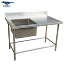Wholesale single bowl stainless steel kitchen sink with drainboard outdoor sink