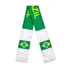 Hot sale satin soft silk Brasil football fan scarf
