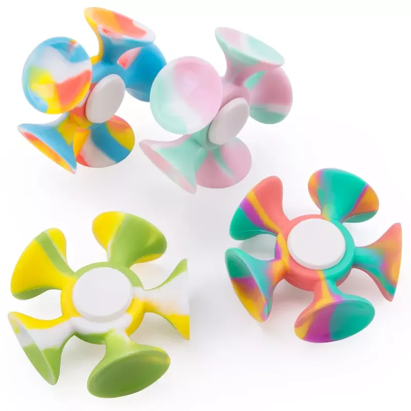 Suction Cup Dart Sucker Toys Pack Soft Silicone Fidget Spinner Toy