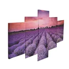 Wholesale lavender Picture Custom Print on Canvas 5 Panel Wall Art Canvas prints