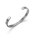Silver Bangle High Polished Stainless Steel Silver Jewelry Engraved Custom Cuff Bangle Bracelet