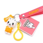 2020 Creative Cartoon dog Key chain Cute Animal Bear Pendant Keychains Woman PVC Silicone Doll Key Ring Bag Car Gifts