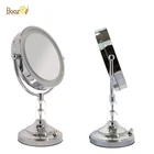 8" Dual Magnification desktop AC Adaptor Standing Round Led Illuminated Makeup Mirrors Wholesale For Jewellery Shop