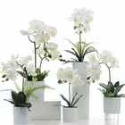 3D printing real touch 7 heads artificial orchid flower bonsai with white vase