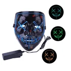 Amazon Hot Sale Halloween Decoration Light up DJ Party Neon Glowing EL Wire Rave Party Mask