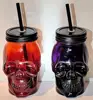 The USA Fashionable First Rate High Quality food grade skull heads plastic cup tumbler with straw Bpa free