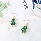 Fashion Xmas jewelry design hot sale simple christmas tree hoop earrings for girls