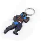 2D PVC Custom shape logo Men in black skeleton cloth keychain
