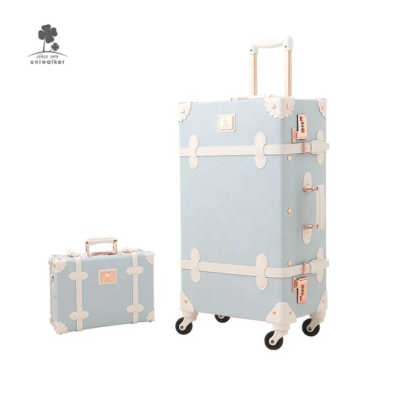 pink vintage luggage