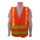 WX new style red light flashing running vest hi vis led reflective safety vest