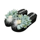 2019 top sale wedge sandals flower beach shoes comfort eva fashion outdoors slippers for lady woman