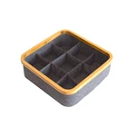 Home Storage Organizer Portable Easy Clean Bamboo Fabric Organizer Cloth Storage Box