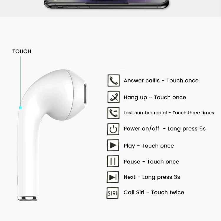Somostel TWS i88 True Wireless Stereo Earbuds Bluetooth earphohne with wireless charging headphone for iphone - ANKUX.COM