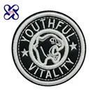 Custom Embroidery Embossed Printing brand logo PU Leather label patch