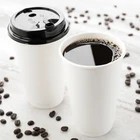 100% Compostable Eco Friendly Disposable PLA Coated Coffee Paper Cups With Lids